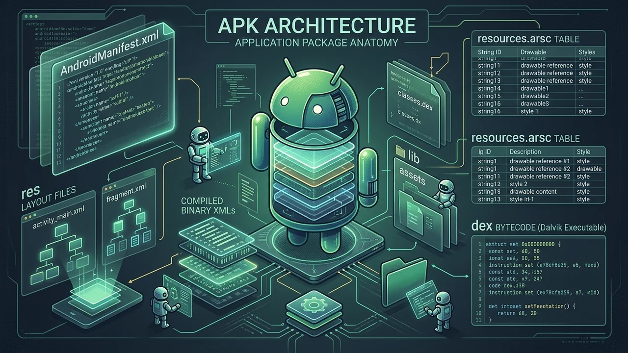 Android APK Architecture: Inside Layout Files, Resource XMLs, and the Compiled Package Pipeline
